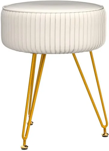 Vista 5 de Taburete de tocador de terciopelo, moderno taburete otomano con patas doradas ajustables, silla de maquillaje para tocador, silla de tocador pequeña