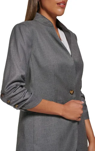 Vista 5 de Calvin Klein Blazer de traje de trabajo con cierre de un botón para mujer