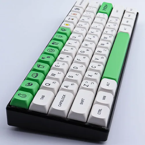 Vista 3 de Hyekit Teclas PBT 137 Teclas Leche de Aguacate XDA Perfil Key Caps Dye-Sublimation Japanese Keycap Set Lindas Teclas Cherry MX Interruptores