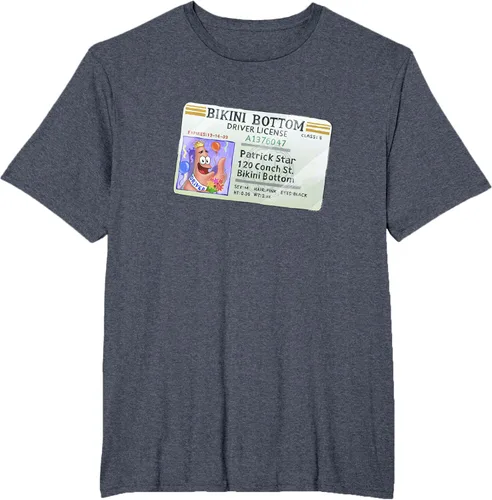 Vista 70 de SpongeBob SquarePants Camiseta con logotipo de Patrick Star Driver License King, Negro