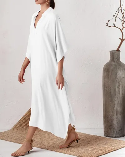 Vista 3 de Bsubseach Vestidos caftán para mujer, vestido largo de caftán, ropa de descanso para traje de baño, ropa de playa