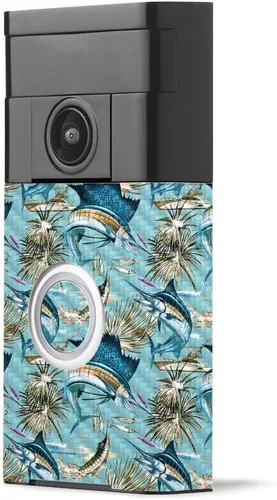 Vista 6 de MightySkins - Piel de fibra de carbono para timbre de video con anillo – Madera abstracta Acabado de fibra de carbono texturizado protector