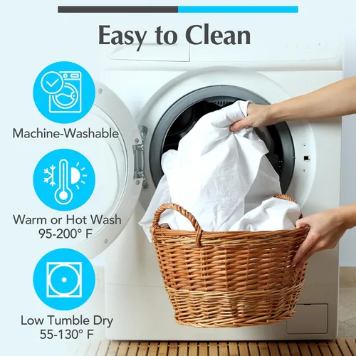 Vista 8 de Protector de colchón, de la marca Handy Laundry, hipoalergénico e impermeable, Poliéster & Mezcla de poliéster, Blanco