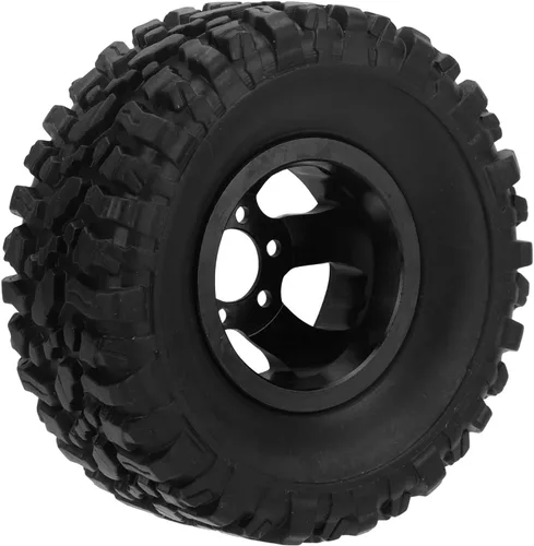 Vista 7 de plplaaoo Ruedas de coche RC, ruedas y neumáticos de vehículos RC, neumáticos de goma RC con cubo de rueda de aleación de aluminio para WPL C14 C24