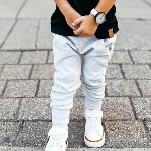 Vista 3 de AEEMCEM Pantalones de algodón para bebés y niños, pantalones de harén activos para niños, pantalones deportivos casuales con bolsillo