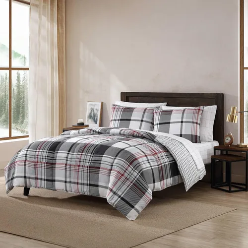 Vista 13 de Eddie Bauer - Juego de funda de edredón tamaño individual, juego de ropa de cama reversible con funda a juego, peso medio, artículos esenciales