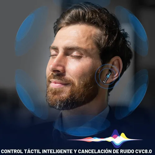 Vista 2 de Auriculares inalámbricos, Bluetooth 5.4, auriculares con pantalla LED de energía, bajos estéreo, auriculares Bluetooth intrauriculares