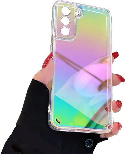 Vista 9 de Miagon - Funda láser colorida para iPhone 7 Plus/8 Plus, diseño de rayos láser, color arcoíris, holográfico, transparente, delgada, dura