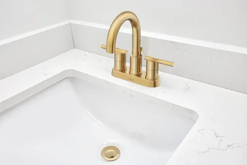 Vista 4 de Parma 2H - Grifo de lavabo con drenaje emergente de metal de 1.2 gpm, bronce cepillado