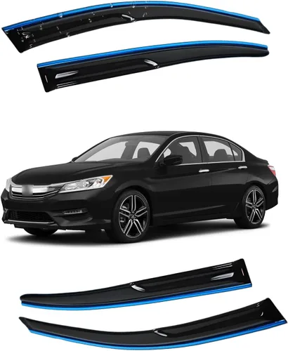 Vista 176 de Viseras para ventanas para Mazda 3 Sedán 4 puertas 2004 2005 2006 2007 2008 2009 estilo JDM Mugen, deflector de viento, protector solar y de lluvia