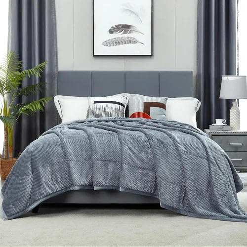 Vista 8 de DREAMNINE Manta grande y gruesa de 3 capas de franela suave tamaño Queen para cama de 90 x 90 pulgadas, manta de terciopelo mullido y cálida de lujo