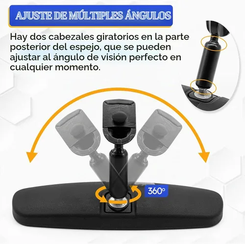 Vista 4 de 76400-SDA-A01 Espejo interior retrovisor para día/noche para Honda 1998-2013 Accord, 2000-2004 Odyssey, 2006-2011 Civic, 2002-2008 Pilot, Insight