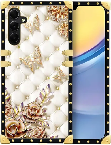 Vista 69 de Funda compatible con Samsung Galaxy A03S 4G, TPU suave de lujo y parte trasera de policarbonato duro para niñas y mujeres, funda protectora a prueba