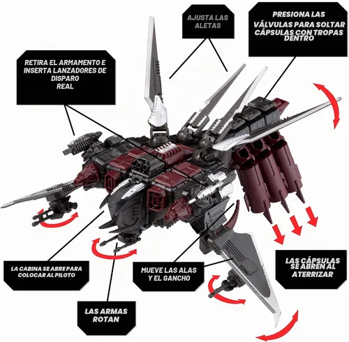 Vista 4 de Snap Ships Scorpion K.L.A.W. Troop Dropper - Juguete de construcción para construcción personalizada y juego de batalla, a partir de 8 años