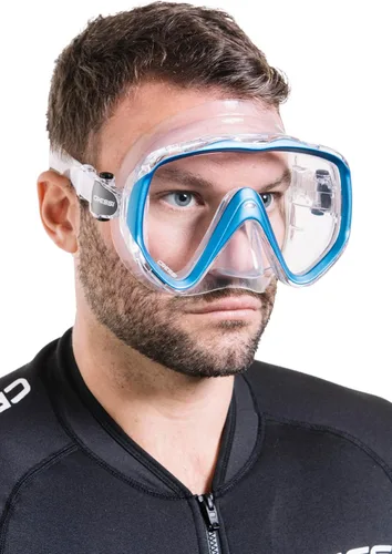Vista 7 de Adulto lente única máscara para máxima visión mientras buceo y Snorkeling Liberty por Cressi: calidad desde 1946