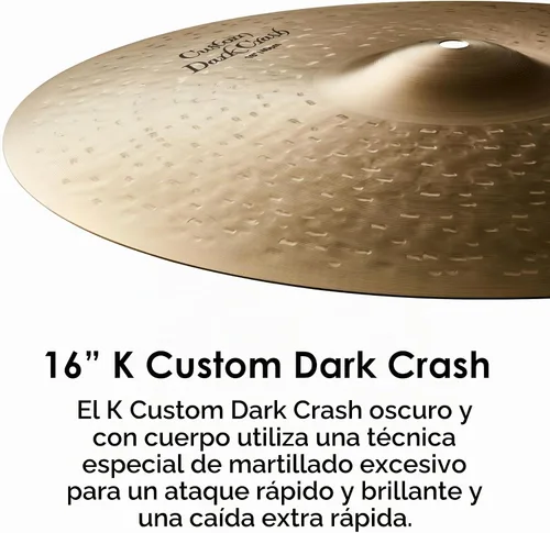 Vista 3 de Zildjian 16 pulgadas K Set de platillos personalizados, oscuros