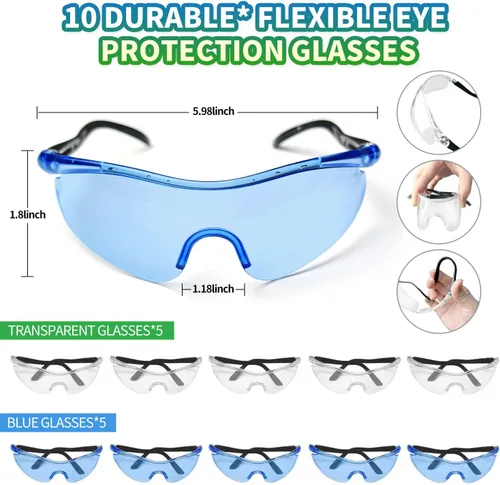 Vista 3 de Suministros de fiesta compatibles con Nerf - Paquete de 10 pistolas de cumpleaños para niños, decoración de guerra, máscaras faciales y gafas, 200