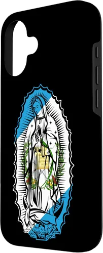 Vista 2 de Funda para iPhone 16 Virgen de Guadalupe con bandera de Guatemala