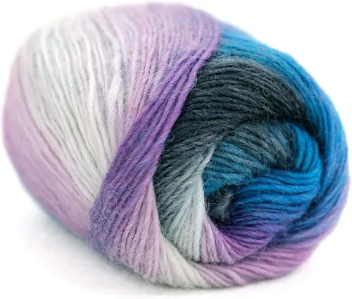 Vista 37 de Hilo de lana golo para tejer 200 yardas, hilo Cachemire multicolor arcoíris
