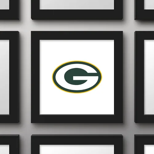 Vista 3 de Trends International Gallery Pops NFL Green Bay Packers - Arte de pared de marca primaria, versión enmarcada negra, 12 x 12 pulgadas