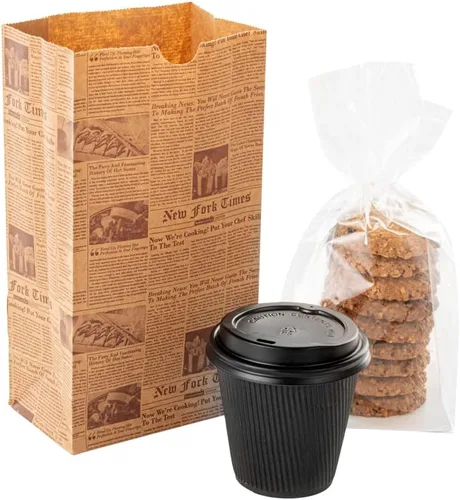 Vista 52 de Restaurantware Bag Tek - Bolsas de papel de 2 libras, 100 bolsas de almuerzo desechables, pequeñas para almuerzos, sándwiches y aperitivos, bolsas