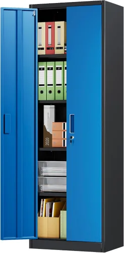 Vista 11 de Aobabo 24" W Metal Storage Cabinet with Locking Doors and Adjustable Shelves,Black