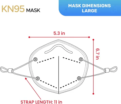 Vista 6 de Well Before KN95 - Paquete de 10 mascarillas desechables Mascarilla envuelta individualmente con lazo ajustable para las orejas