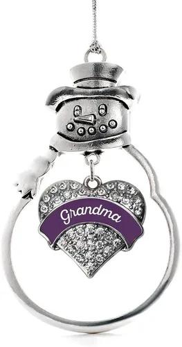 Vista 225 de Inspired Silver - Big Sis - Adorno de Navidad plateado - Adorno de árbol de Navidad con dije de corazón con circonita cúbica - Decoración colgante