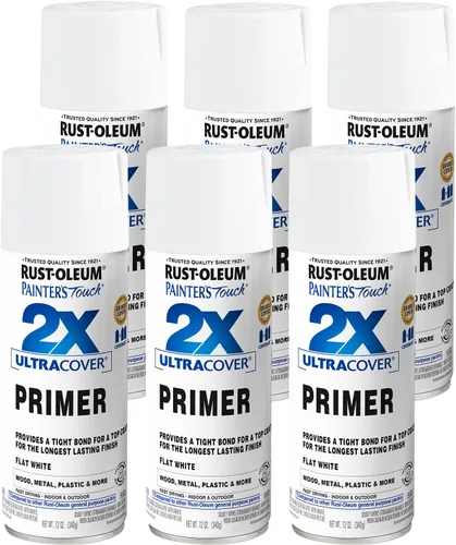 Vista 9 de Rust-Oleum 249846 Painter's Touch 2X Ultra Cover Imprimación en aerosol de 12 onzas, negro plano