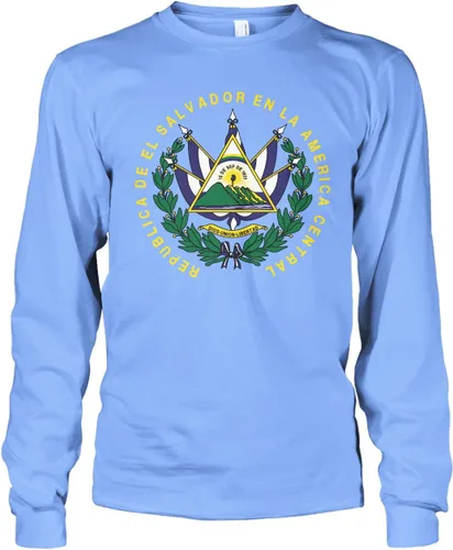 Vista 11 de Cybertela Camiseta de manga larga con escudo de armas de El Salvador para hombre Negro