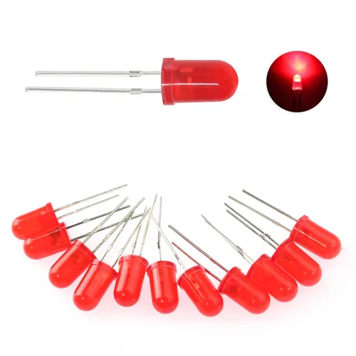Vista 8 de 200 piezas de kit de surtido de diodos LED de 3 mm de luz emisora de LED, conjunto variado de componentes de circuito LED difusos redondos