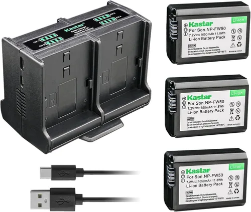 Vista 6 de Kastar Cargador de batería cuádruple compatible con Sony ILCE-6300, Alpha α6300, a6300, ILCE-6400, Alpha α6400, a6400, ILCE-6500, Alpha α6500