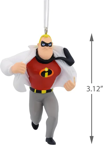 Vista 4 de Hallmark 2HCM3736 Adornos de Navidad, Disney/Pixar Mr. Incredible Ornamento