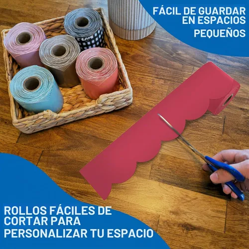 Vista 5 de Carson Dellosa - Rollo de borde para decoración de aula, 65 pies Rojo Berry