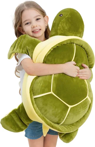 Vista 14 de Dalmao - Animales de peluche de tortuga marina de 28'' gigantes y suaves, gran almohada de tortuga azul oceánica de peluche, peluches de regalo