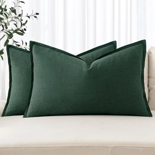 Vista 64 de MIULEE - Fundas de almohada decorativas de lino de 18 x 18 pulgadas, color verde aguamarina