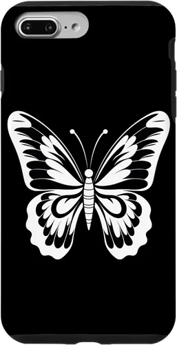 Vista 12 de Funda gráfica de mariposa blanca y negra para iPhone 16