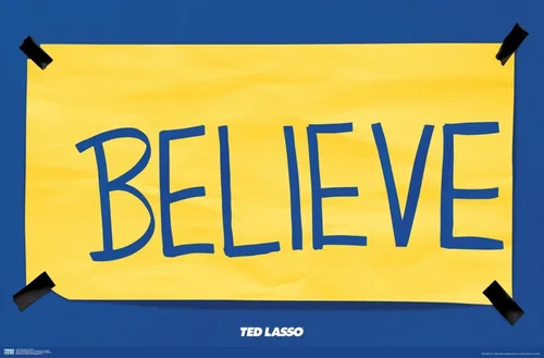 Vista 10 de Trends International Ted Lasso - Póster de pared Believe, 14.725 x 22.375 pulgadas, versión enmarcada de madera de granero
