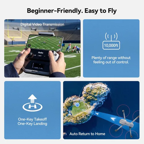 Vista 11 de Ruko F11PRO 2 Drone con cámara 6K para adultos, estabilizador de cardán de 3 ejes, 2 baterías para tiempo de vuelo de 70 minutos, transmisión