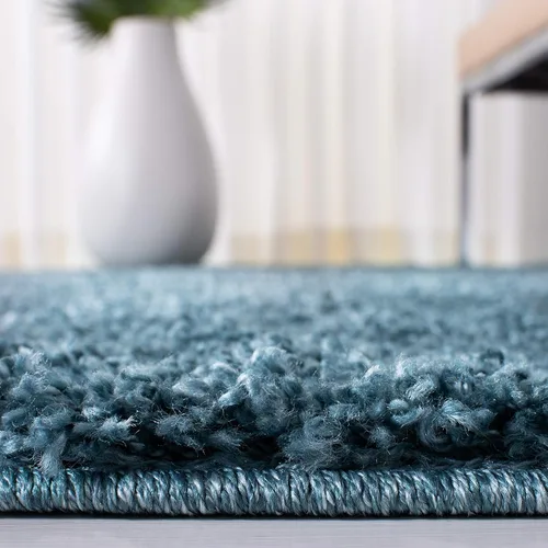 Vista 4 de SAFAVIEH Venus Shag Collection - Alfombra decorativa, 2 pies 2 pulgadas x 4 pies, color azul, diseño sólido, no desprende pelusa y de fácil cuidado