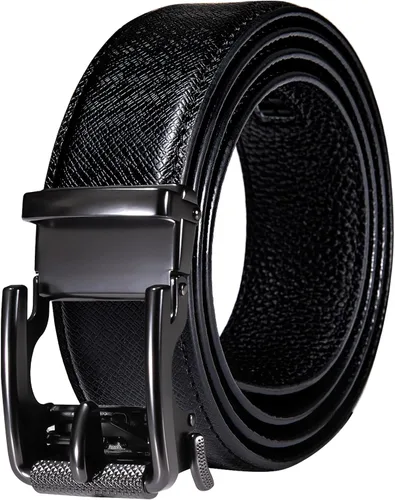 Vista 29 de Barry.Wang Cinturón de trinquete de cuero para hombre 1 3/8" hebilla A Oro Verde