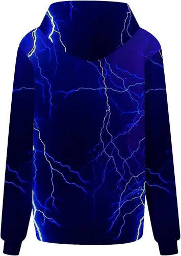 Vista 2 de Acrelis Sudaderas con capucha para mujer, talla grande, manga larga, con cordón, lindo estampado, ropa de otoño, 05-azul oscuro