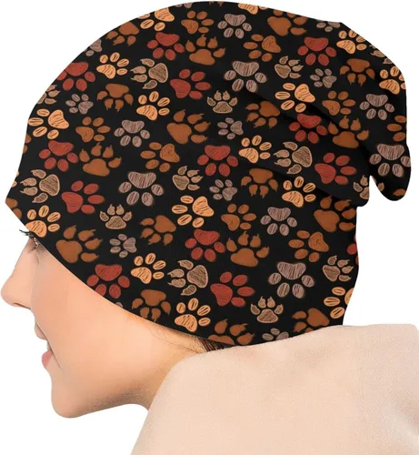Vista 2 de Gorro de punto con diseño de calavera de azúcar y flores, para adultos, cálido, holgado, regalo para hombres y mujeres