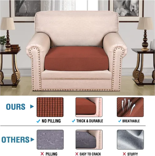 Vista 177 de H.VERSAILTEX Fundas de Cojín de Asiento Individuales Super Elásticas Fundas de Sofá Fundas de Cojín de Sofá Fundas Deslizables Juegos Tela de Sarga