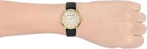 Vista 5 de AX Armani Exchange Reloj para mujer, reloj de tres manecillas para mujer con correa de acero inoxidable o cuero