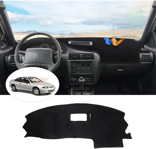 Vista 22 de CARTIST Cubierta negra para salpicadero para Toyota Solara 2004-2008, antideslizante, antirreflejo, protección UV, tapete interior de primera calidad