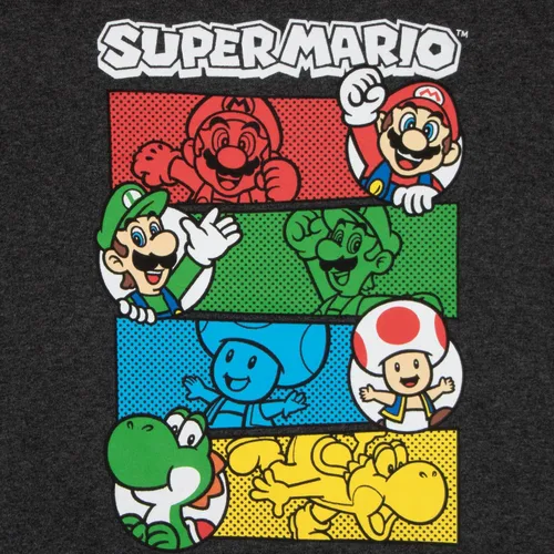 Vista 6 de Nintendo Super Mario - Paquete de 2 sudaderas con capucha y camiseta para niños Super Mario con capucha