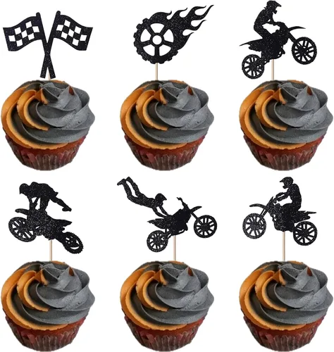 Vista 8 de Paquete de 24 adornos para magdalenas de lucha libre con purpurina para hombre, luchador de cumpleaños, selecciones de cupcakes, lucha libre