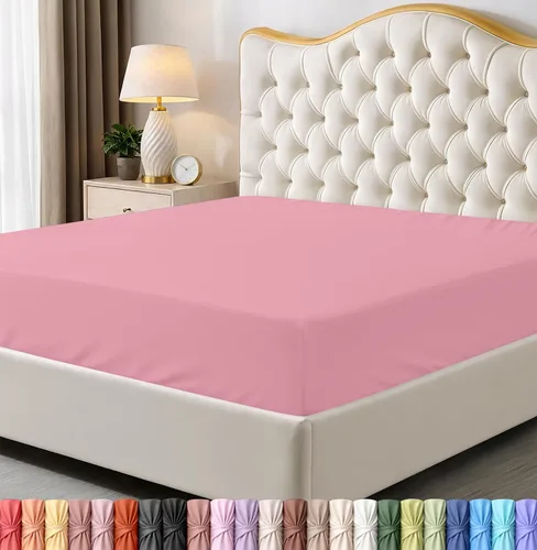 Vista 32 de Utopia Bedding - Paquete a granel de 2 sábanas bajeras ajustadas de microfibra cepillada suave con bolsillos profundos, resistentes al encogimiento