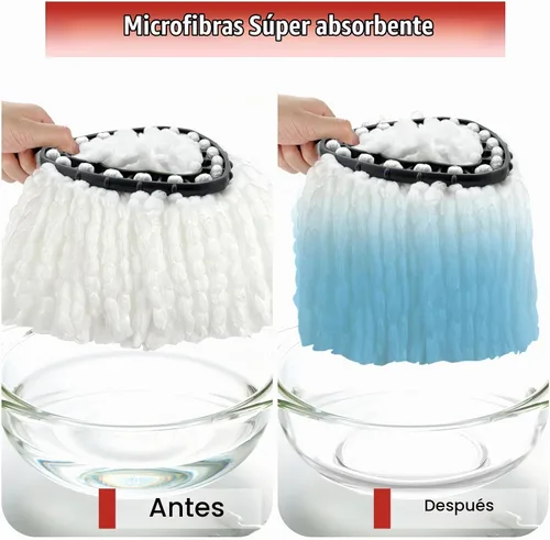 Vista 7 de Paquete de 3 cabezales de repuesto para trapeador, compatible con sistema EasyWring de 1 tanque
